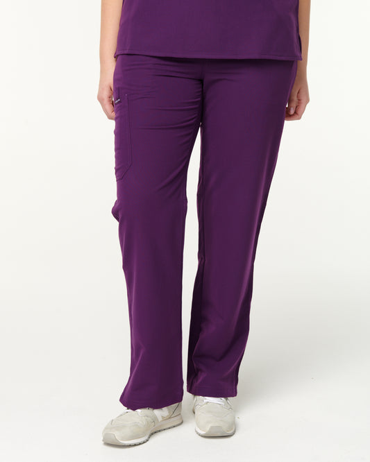 EDITH Straight Leg Scrub Pants - Aubergine | SLTECH™