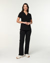 EDITH Straight Leg Scrub Pants - Black | SLTECH™
