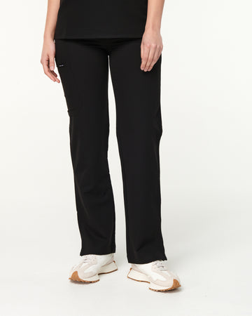 EDITH Straight Leg Scrub Pants - Black | SLTECH™
