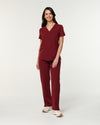 EDITH Straight Leg Scrub Pants - Maroon | SLTECH™