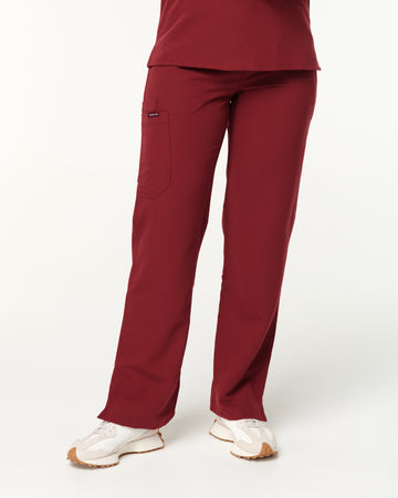 EDITH Straight Leg Scrub Pants - Maroon | SLTECH™
