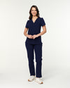 CLARISSA Skinny Leg Scrub Pants - Navy | SLTECH™
