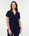 ELIZABETH Two Pocket Scrub Top - Navy | SLTECH™