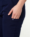 CLARISSA Skinny Leg Scrub Pants - Navy | SLTECH™
