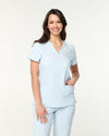 ELIZABETH Two Pocket Scrub Top - Powder Blue | SLTECH™