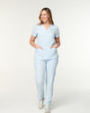 ELIZABETH Two Pocket Scrub Top - Powder Blue | SLTECH™