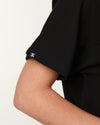FIONA Crew Neck Scrub Top - Black | SLTECH™