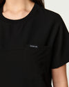 FIONA Crew Neck Scrub Top - Black | SLTECH™