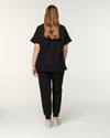FIONA Crew Neck Scrub Top - Black | SLTECH™