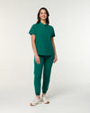 MABEL Mandarin Collar Scrub Top - Hunter Green | SLTECH™
