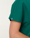 MABEL Mandarin Collar Scrub Top - Hunter Green | SLTECH™
