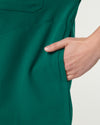 MABEL Mandarin Collar Scrub Top - Hunter Green | SLTECH™