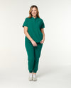 MABEL Mandarin Collar Scrub Top - Hunter Green | SLTECH™