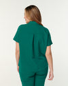 MABEL Mandarin Collar Scrub Top - Hunter Green | SLTECH™