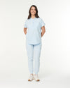 MABEL Mandarin Collar Scrub Top - Powder Blue | SLTECH™