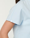 MABEL Mandarin Collar Scrub Top - Powder Blue | SLTECH™