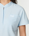 MABEL Mandarin Collar Scrub Top - Powder Blue | SLTECH™