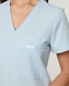FLORENCE Three Chest Pocket Scrub Top - Powder Blue | SLTECH™