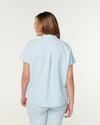 MABEL Mandarin Collar Scrub Top - Powder Blue | SLTECH™