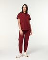 MABEL Mandarin Collar Scrub Top - Maroon | SLTECH™