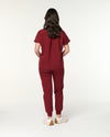 MABEL Mandarin Collar Scrub Top - Maroon | SLTECH™