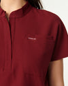 MABEL Mandarin Collar Scrub Top - Maroon | SLTECH™