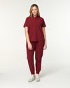 MABEL Mandarin Collar Scrub Top - Maroon | SLTECH™