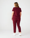 CLARISSA Skinny Leg Scrub Pants - Maroon | SLTECH™