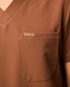 IAN Three Pocket Scrub Top - Pecan Brown | SLTECH™