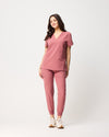 FLORENCE Three Chest Pocket Scrub Top - Mauve | SLTECH™