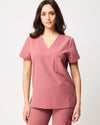 FLORENCE Three Chest Pocket Scrub Top - Mauve | SLTECH™
