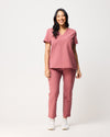 FLORENCE Three Chest Pocket Scrub Top - Mauve | SLTECH™