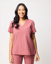 FLORENCE Three Chest Pocket Scrub Top - Mauve | SLTECH™