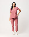 ELIZABETH Two Pocket Scrub Top - Mauve | SLTECH™