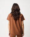 MABEL Mandarin Collar Scrub Top - Pecan Brown | SLTECH™