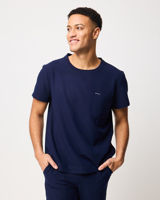 HENRY Crew Neck Scrub Top - Navy | SLTECH™
