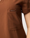 FLORENCE Three Chest Pocket Scrub Top - Pecan Brown | SLTECH™
