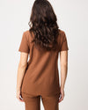 FLORENCE Three Chest Pocket Scrub Top - Pecan Brown | SLTECH™
