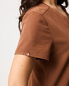 FLORENCE Three Chest Pocket Scrub Top - Pecan Brown | SLTECH™