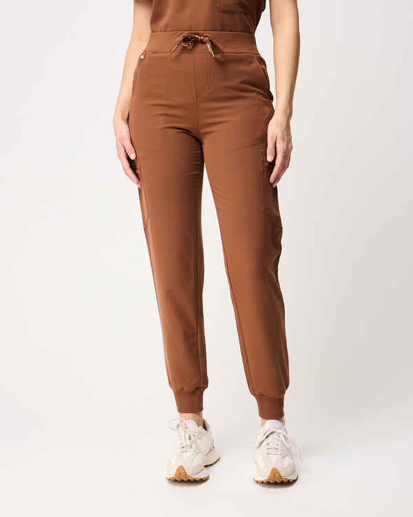 LUCY Jogger Scrub Pants - Pecan Brown | SLTECH™