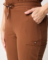CLARISSA Skinny Leg Scrub Pants - Pecan Brown | SLTECH™