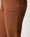 CLARISSA Skinny Leg Scrub Pants - Pecan Brown | SLTECH™