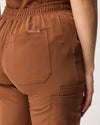 CLARISSA Skinny Leg Scrub Pants - Pecan Brown | SLTECH™