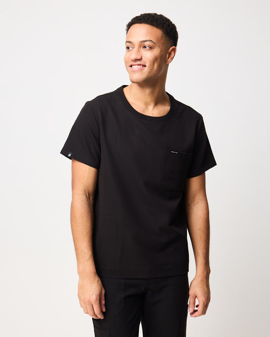 HENRY Crew Neck Scrub Top - Black | SLTECH™