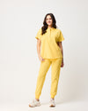 MABEL Mandarin Collar Scrub Top - Meadow Yellow | SLTECH™