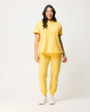 MABEL Mandarin Collar Scrub Top - Meadow Yellow | SLTECH™