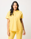 MABEL Mandarin Collar Scrub Top - Meadow Yellow | SLTECH™