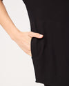 MABEL Mandarin Collar Scrub Top - Black | SLTECH™