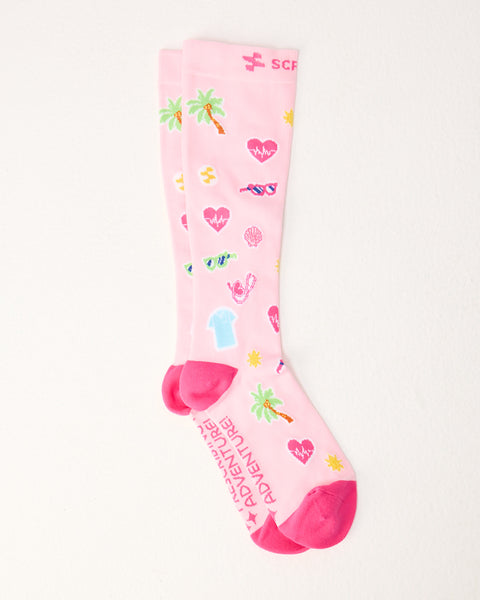 Scrub Lab Compression Socks - Pink | Prescribing Adventure – Scrub