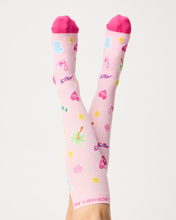Lab Socks Scrub Lab Compression Socks - Pink | Prescribing Adventure – Scrub Lab ...